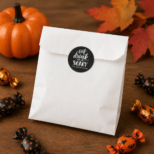 Personalized Halloween Treat Spiderweb Classic Round Sticker