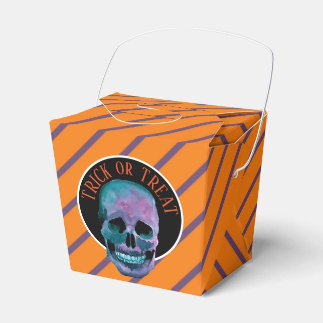 Personalized Halloween /Trick or Treat Skull Favor Box (Front Side)