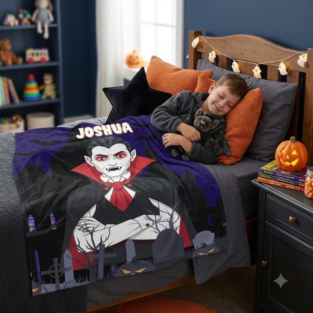 Personalized Halloween Vampire Blanket for Boys, (Creator Uploaded)