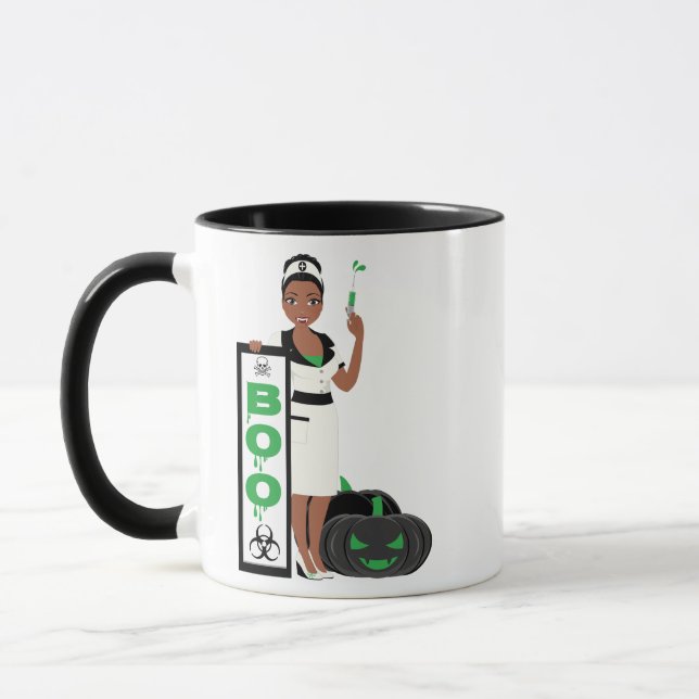 Personalized Halloween Vampire Nurse  Mug (Left)