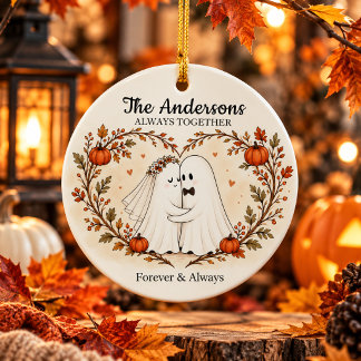 Personalized Halloween Wedding Ceramic Ornament