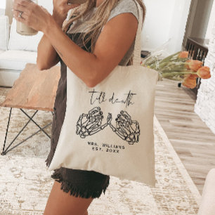 Personalized Halloween Wedding Till Death Tote Bag