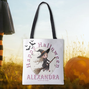 Personalized Halloween Witch Candy Tote Bag