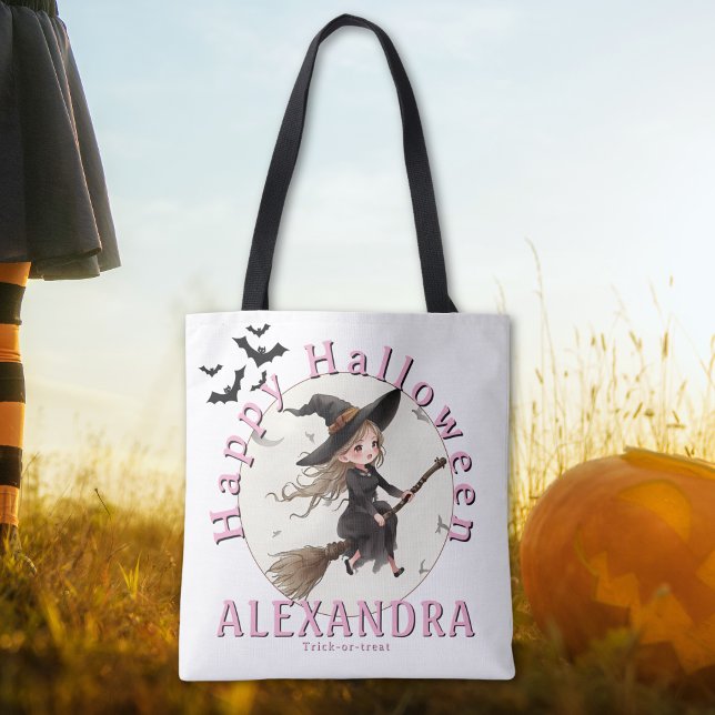 Personalized Halloween Witch Candy Tote Bag (Creator Uploaded)