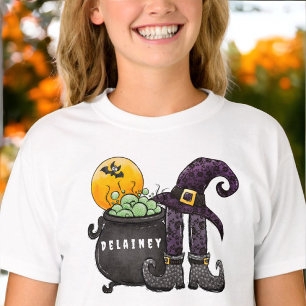 Personalized Halloween Witch Cauldron Spooky T-Shirt