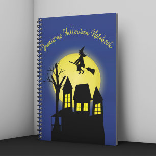 Personalized Halloween Witch Haunted House Notebook