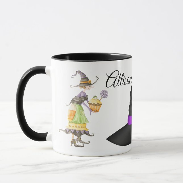 Personalized Halloween witch Mug (Left)