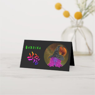 Personalized Halloween Witch Place Card