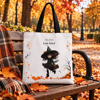 Personalized Halloween Witch Tote Bag