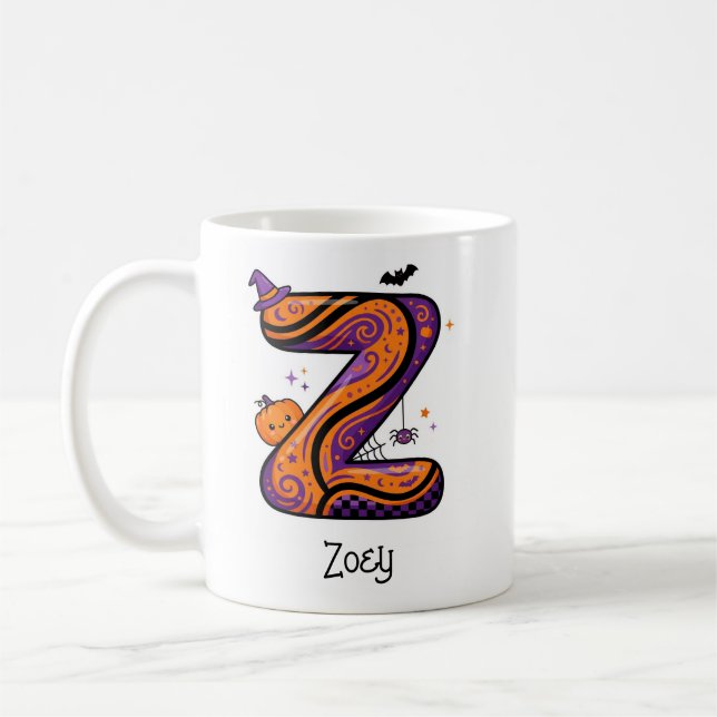 Personalized Halloween Z Initial Name Mug (Left)
