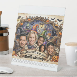 Personalized HalloweenSpooky Witch Squad Pedestal Sign