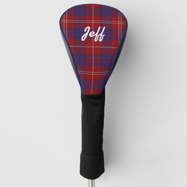 Personalized Hamilton Tartan Plaid Driver Cover (Front)