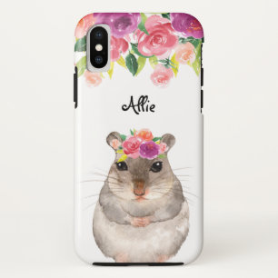 Personalized Hamster and Flowers Case-Mate iPhone Case