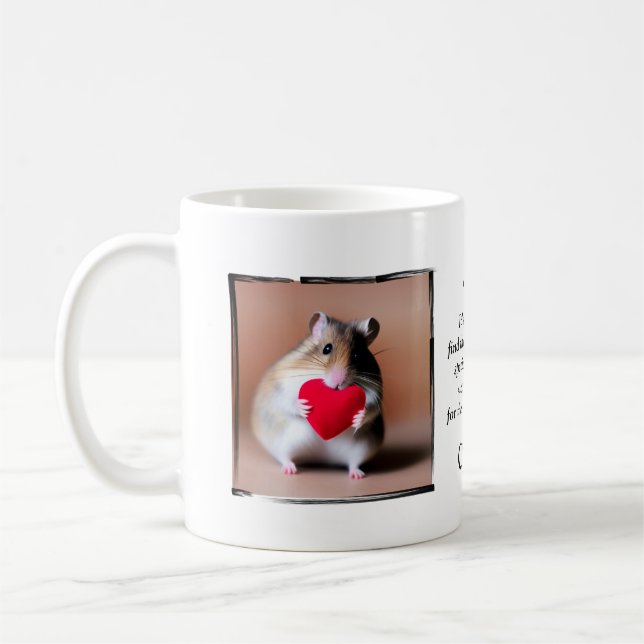 Personalized Hamster With Names Valentines Design Coffee Mug (Left)