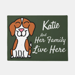 Personalized Hand Drawn Beagle Doormat