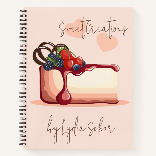 Personalized Hand-Drawn Cake Notebook (Front)
