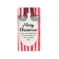 Personalized Hand Drawn Elf Sock Merry Christmas