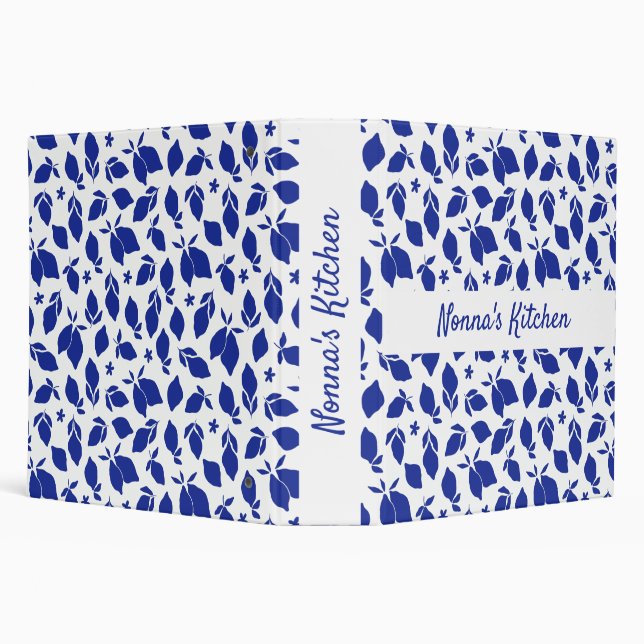Personalized Hand Drawn Italian Blue Lemons  Binder (Background)