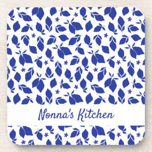 Personalized Hand Drawn Italian Blue Lemons  Coaster