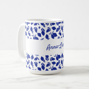 Personalized Hand Drawn Italian Blue Lemons Coffee Mug