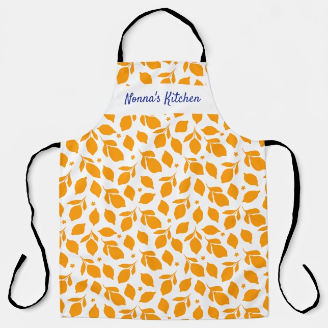 Personalized Hand Drawn Italian Yellow Lemons  Apron (Front)