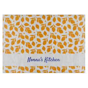 Personalized Hand Drawn Italian Yellow Lemons  Cutting Board