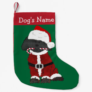 Personalized Hand Drawn Labradoodle Santa Claus Small Christmas Stocking