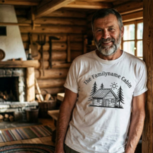 Personalized Hand-Drawn Log Cabin T-Shirt