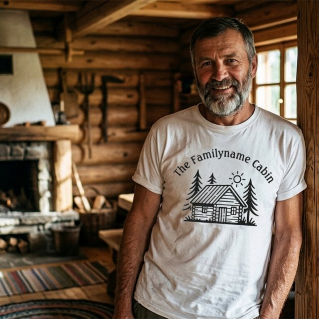 Personalized Hand-Drawn Log Cabin T-Shirt (Creator Uploaded)