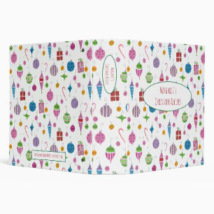 Personalized Hand-Drawn Retro Christmas Holiday Binder