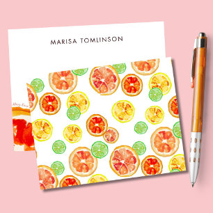 Personalized Hand-Illustrated Citrus Botanical Card