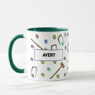 Personalized Hand-Illustrated Croquet Team Player Mug