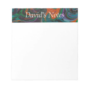 Personalized Hand Painted Abstract Swirl Note Pad