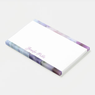 Personalized Hand Script Text Watercolor Flowers Post-it Notes