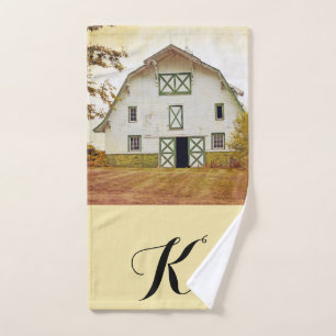 Personalized Hand Towel Sunset Barn Country Rustic