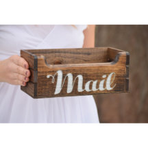 Personalized Handcrafted Wooden Mail Crate Holder