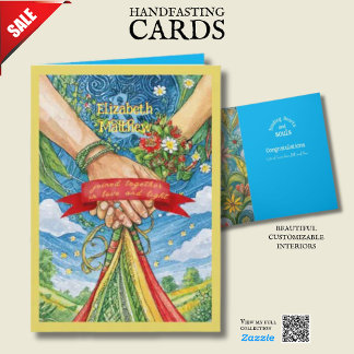 PERSONALIZED HANDFASTING CARD PAGAN CELTIC DRUID