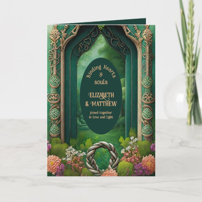 PERSONALIZED HANDFASTING IRISH CELTIC KNOTS  CARD (Front)