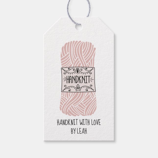 Personalized Handknit with Love Gift Tags (Front)