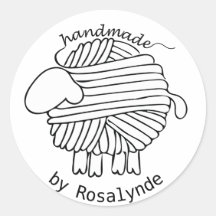 Personalized 'Handmade By' Yarn Sheep Sticker