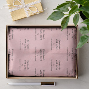 Personalized Handmade with Love Blush Pink Tissue Paper