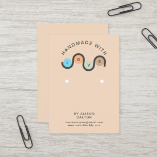 Personalized Handmade With Love Earrings Jewellery Business Card