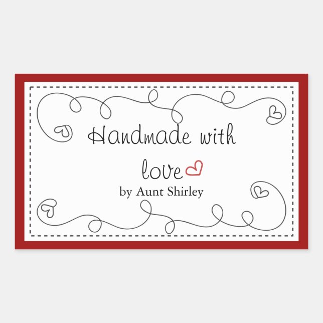 Personalized Handmade With Love Labels (Front)
