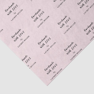 Personalized Handmade with Love Pale Pink  Tissue Paper