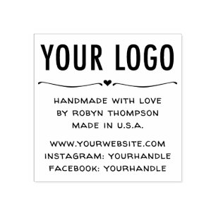 Personalized Handmade with Love Rubber Stamp