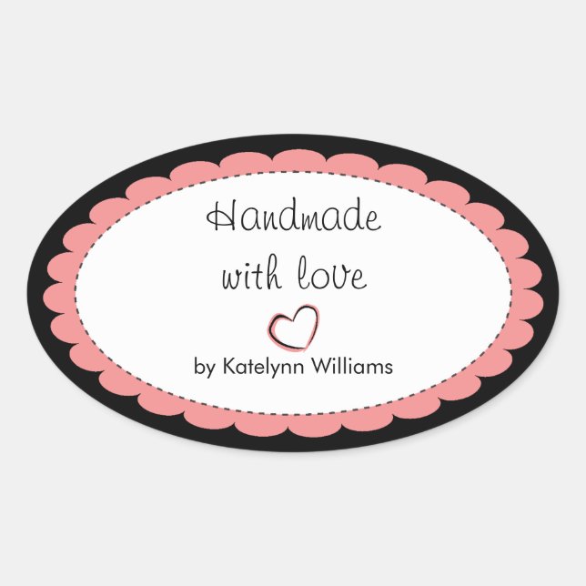 Personalized Handmade With Love Sticker Seals (Front)