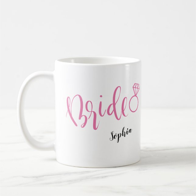 Personalized handwriting bride mugs (Left)