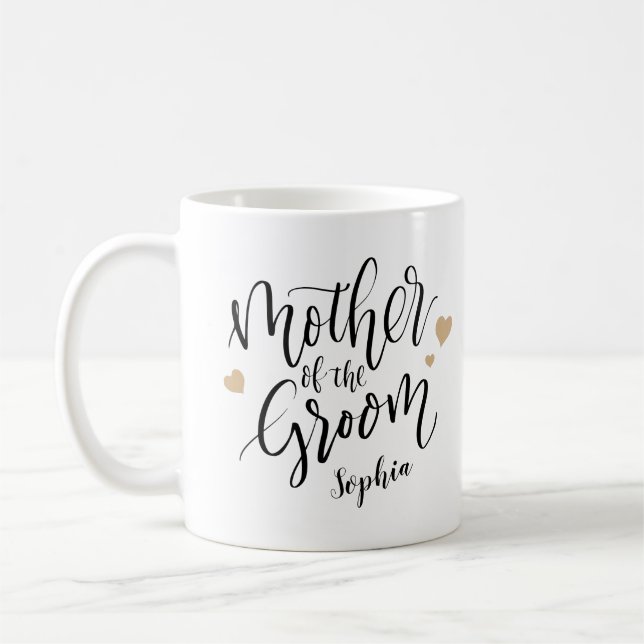 Personalized handwriting mother of the groom mugs (Left)