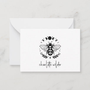 Personalized Handwritten Bee Phases Of Moon Card