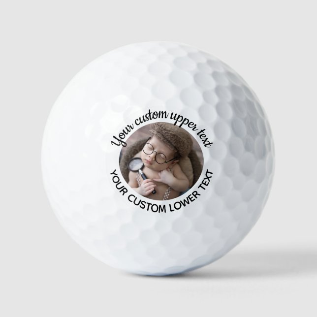 Personalized Handwritten Font & Photo Golf Balls (Front)